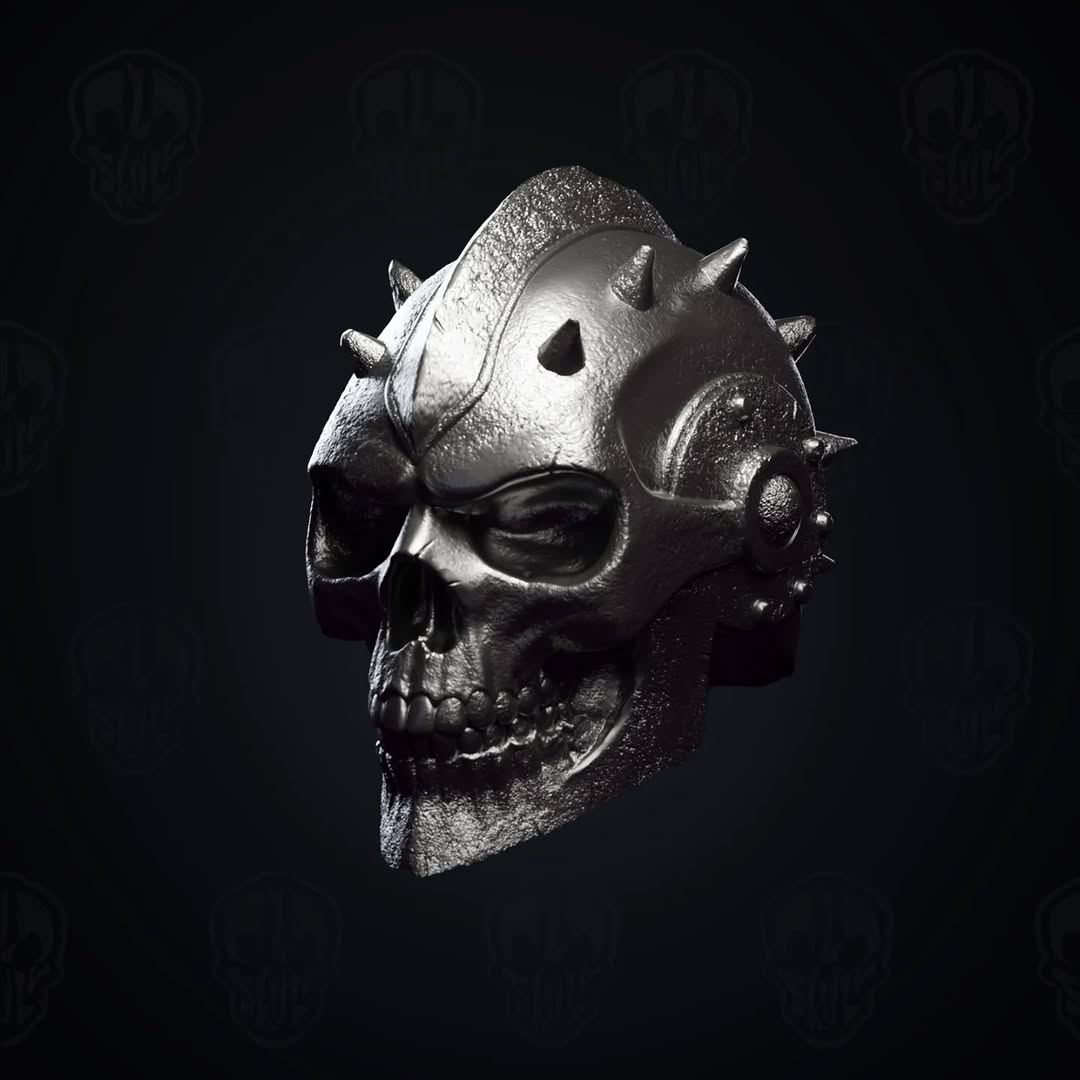 The Necroskull of the Forge Curse, skull knight head (unpainted)