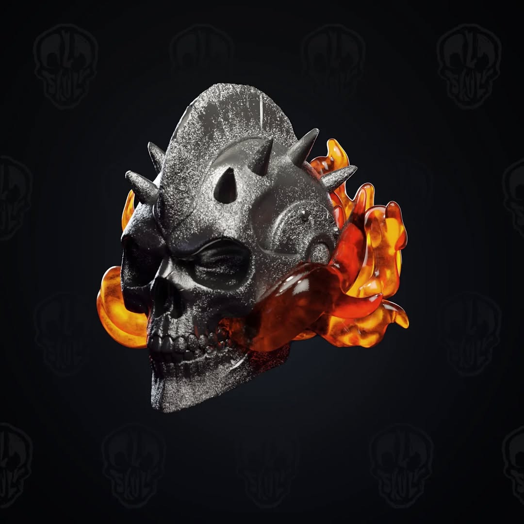 The Burning Skull, skull knight head (unpainted)