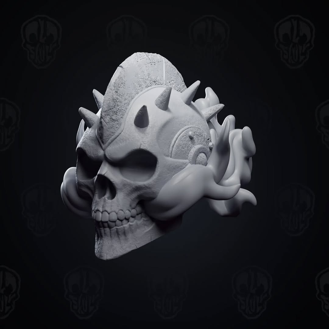 The Burning Skull, skull knight head (unpainted)