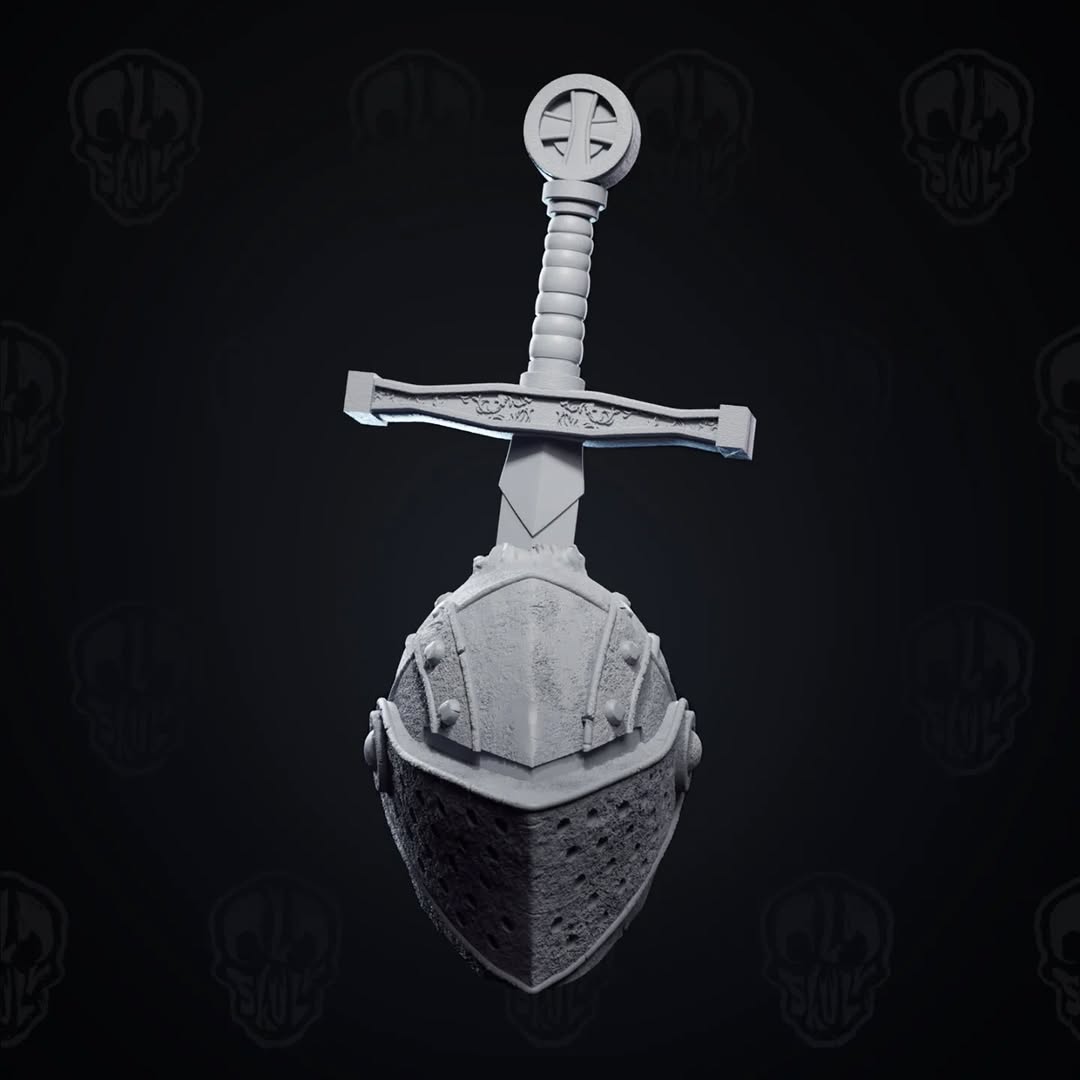 Skullibur, the curse knight head (unpainted)