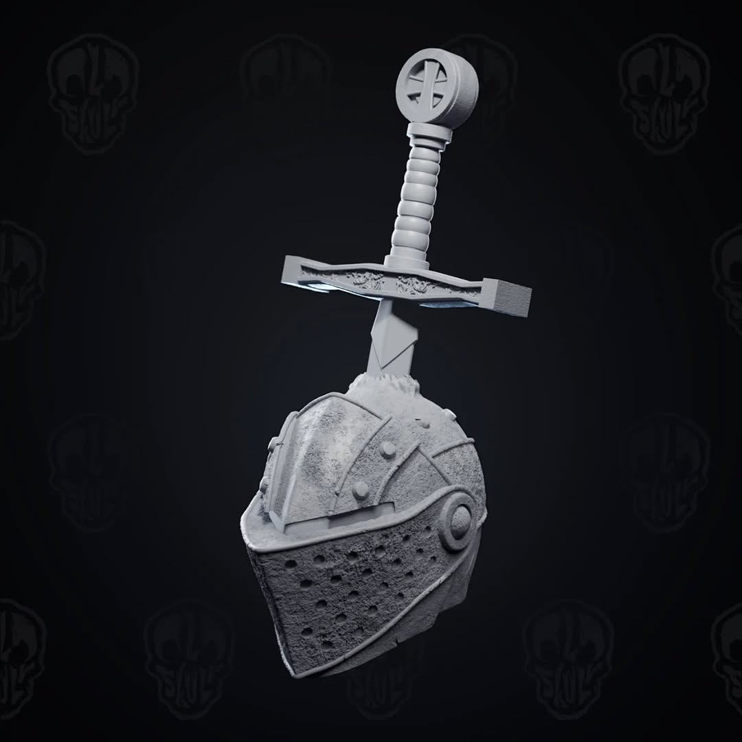 Skullibur, the curse knight head (unpainted)