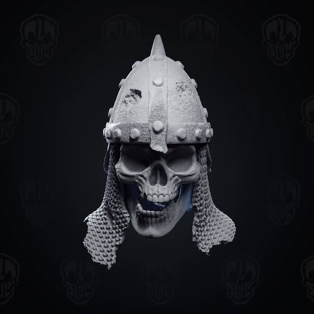 The Doomsworn, withered skeleton head (unpainted)