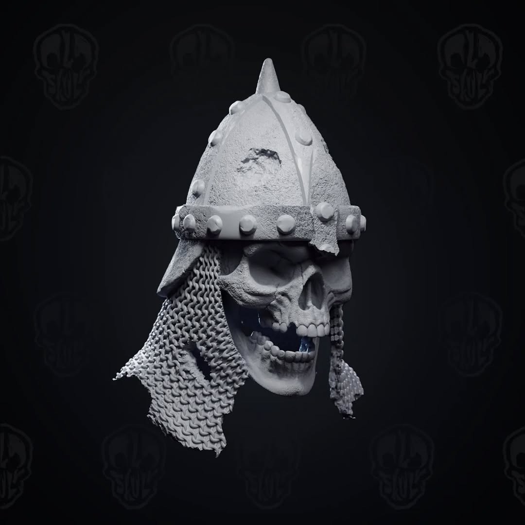 The Doomsworn, withered skeleton head (unpainted)