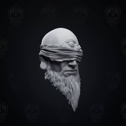 Ezrath v2, the blindfolded awakened sorcerer head (unpainted)