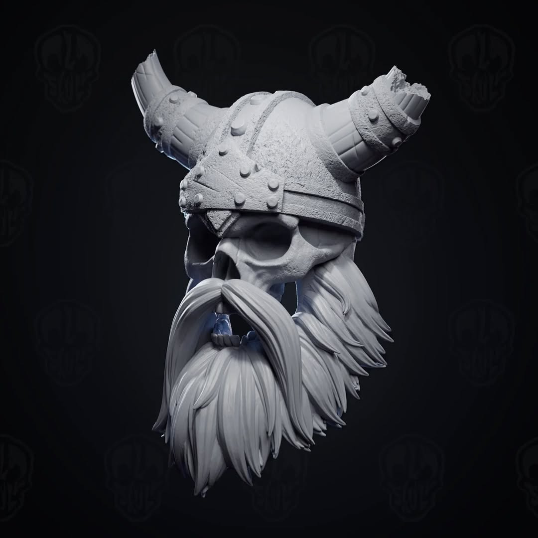 Eirikr the Restless, undead viking head (unpainted)
