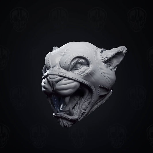 El Que Desgarra, were-jaguar luchador head (unpainted)